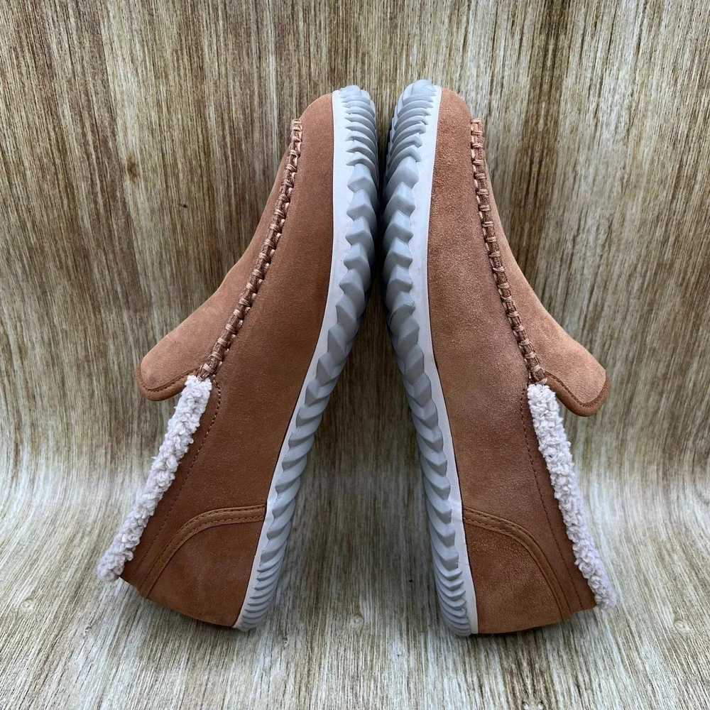 Sorel Falcon Ridge II Slippers Mens Size 8.5 Elk Brown Suede Faux Fur NM2025-286